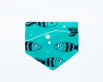 Foulard pour CHAT «Poissons turquoise»