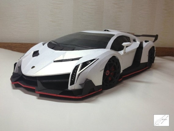 Paper Model Kit Lamborghini Veneno Papercraft 3d Paper Craft Model Printable Car Diy How To Make Origami Pepakura Kit