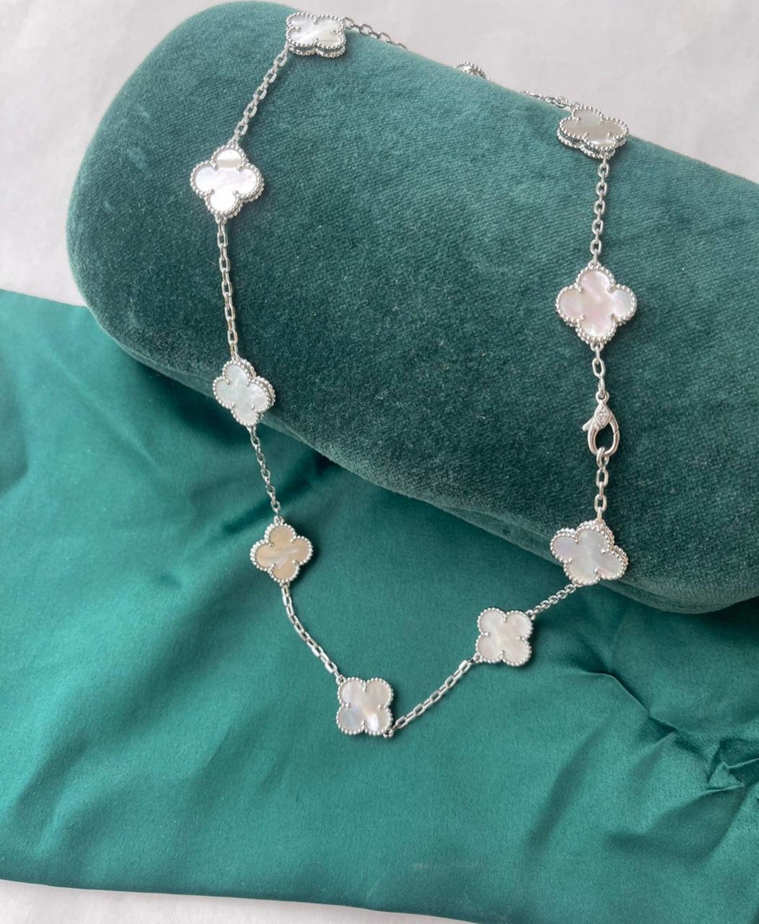 10 Motifs Clover Necklace Mother of Pearl Clover Necklace Etsy