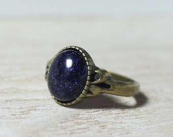 Ring Blaufluss Vintage-Look