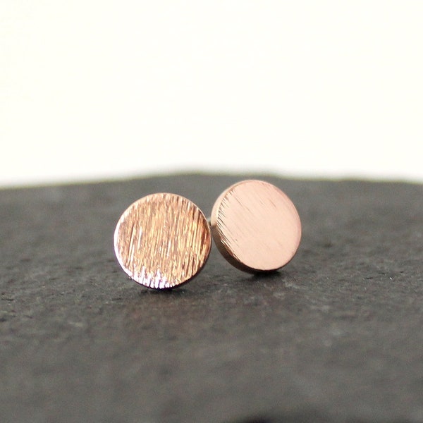 Stud earrings circle rose gold