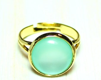 Goldener Ring  Aquamarin