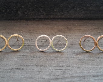 Ohrstecker Ring  Gold, Silber, Roségold