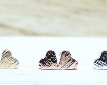 Earrings Heart Gold, Rosegold, silver