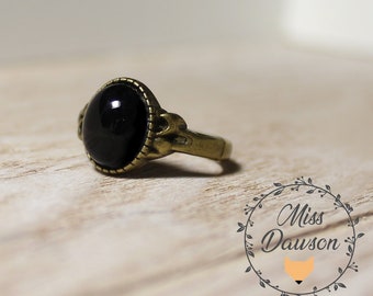 Ring  Onyx schwarz Vintage-Look