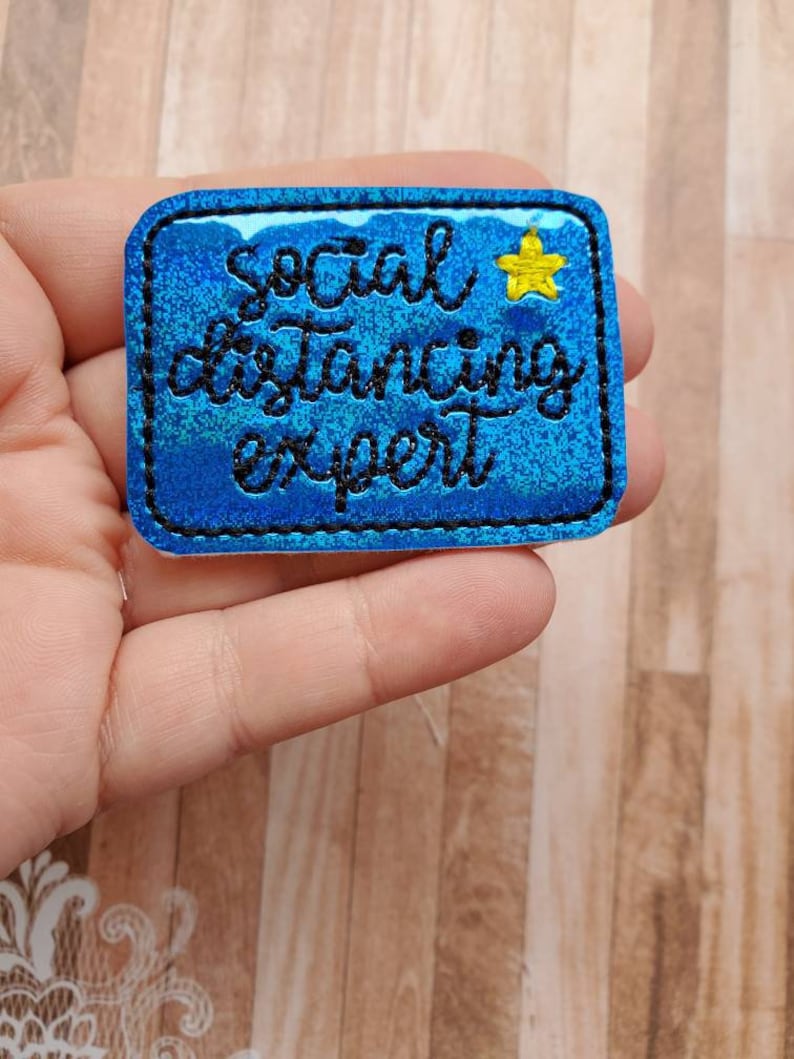 Hair Bow Center,Planner supplies Social Distancing Feltie Social Distancing Excert Embroidered Felt Felt Appliques Social Except Feltie