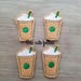 Frozen Coffee Felties, Coffee Felties, Ice Coffee, Food Felties, Planner Felties, Embroidered Felt Appliques, Hair Bow Centers, Coffee