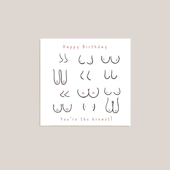 Birthday Boobs Card Happy Birthday Card For Her Funny Etsy