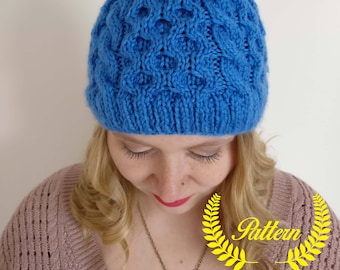 Cable Knit Hat Pattern, Worsted Weight Pattern, Knit Beanie Pattern, Cable Knit Beanie Pattern, Knitting Pattern, Twisted Cable Pattern