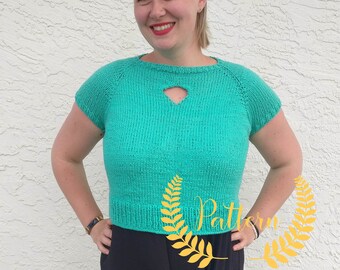 Knitted T-Shirt Pattern, Cropped Shirt Pattern, Knitting Pattern, Pattern Only, Summer Knits, Raglan T-shirt Pattern, Cropped Raglan Pattern