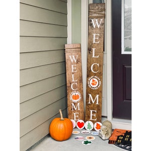 4' Tall Vertical WELCOME Porch Sign Interchangeable - Etsy