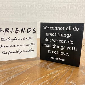 Custom Quote Wooden Block Decor Sign, Friendship Quote Gift, Tier Tray Decor, Custom Gift, Wooden Block, Wood Sign, Mantle Decor