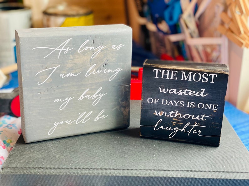 Custom Quote Wooden Block Decor Sign Friendship Quote Gift Etsy