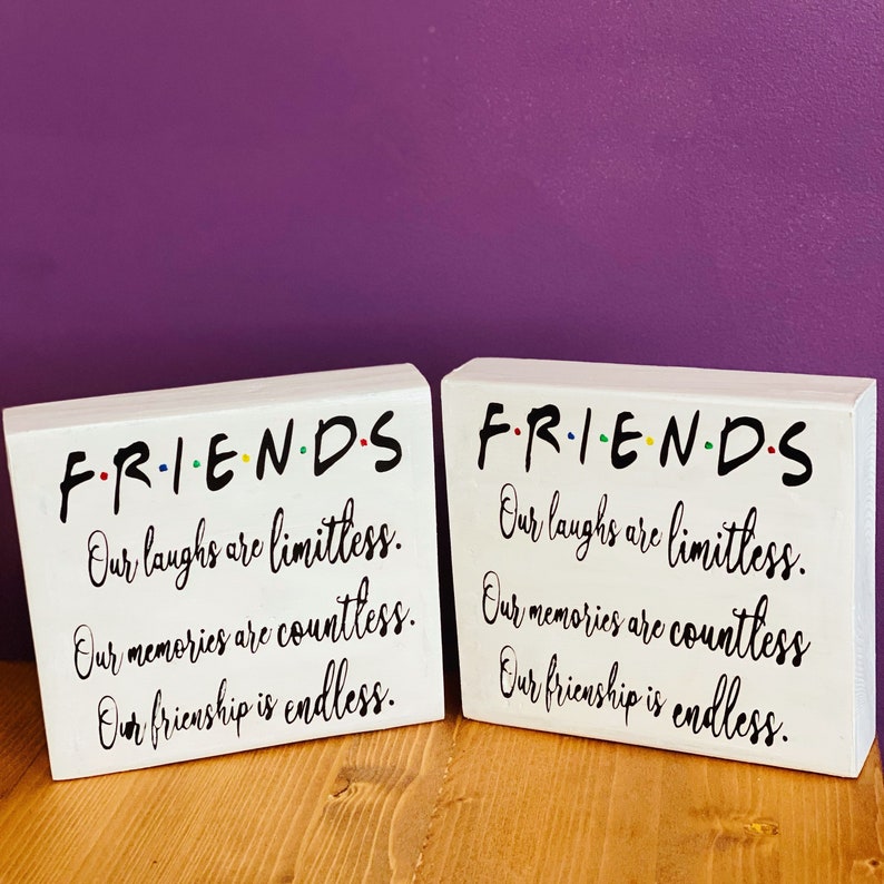 Custom Quote Wooden Block Decor Sign Friendship Quote Gift Etsy