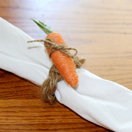 Rustic Easter Carrots Jute Napkin Rings Easter Table Decor Etsy