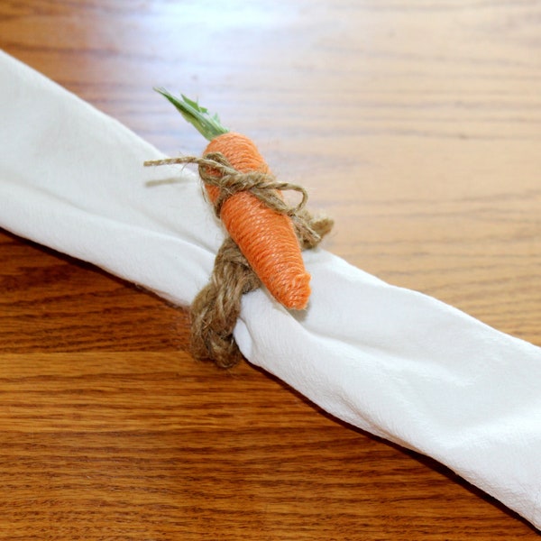 Set of Easter Napkin Rings Rustic Easter Carrots Easter Table Decor