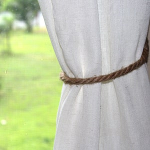 Rustic Nautical Farmhouse Styled Jute Rope Curtain Tie Backs
