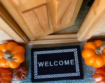 Miniature Dollhouse Welcome Front Porch Door Mat