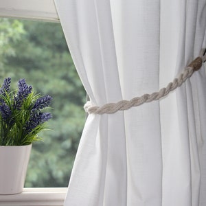 Light Ivory Cotton Rope Rustic Tie Back Curtain Tie Backs Stylish Tie Backs