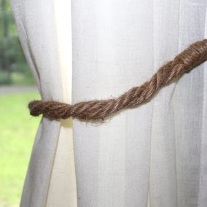 Rustic Farmhouse Provence Natural Jute Rope Curtain Tiebacks