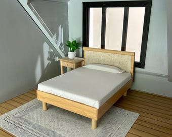 Dollhouse Modern Bed and Matress 1:12