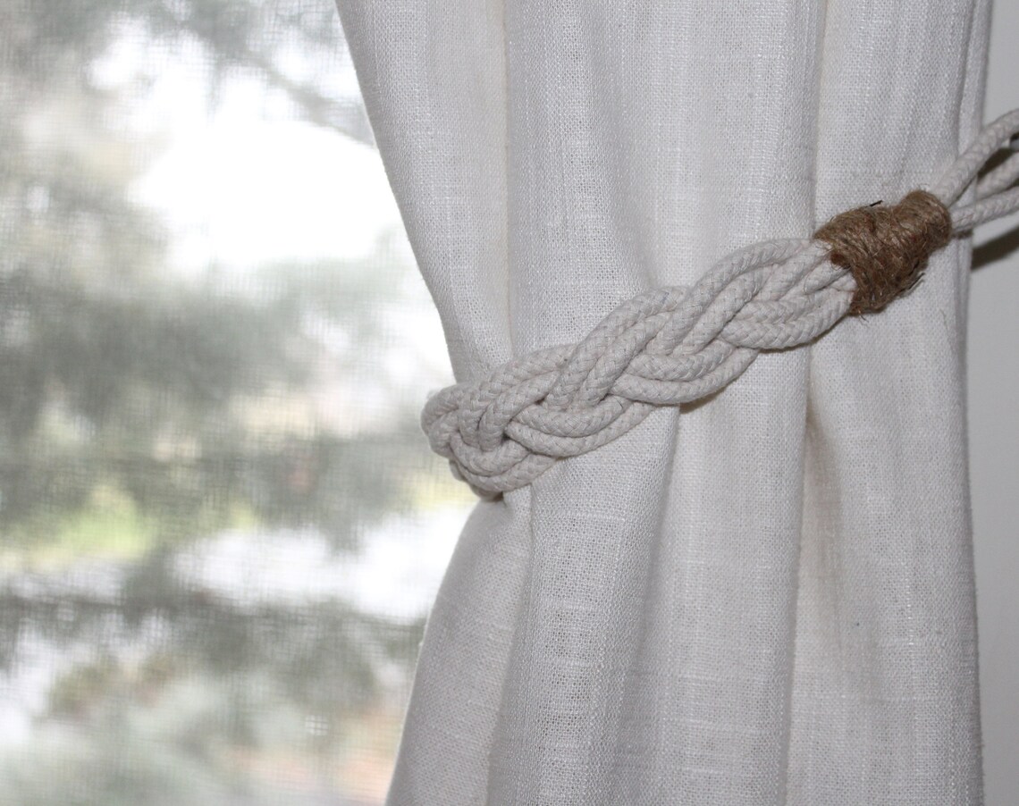 Coiled Rope Drapery Wide Soft Ivory Natural Cotton Rope Nautical Braided Curtain - Etsy