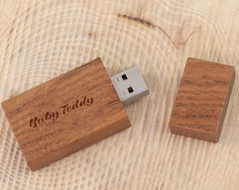 Personalisierte Holz USB | USB 3.0 8 Gb / 16 Gb / 32 Gb Hochzeit, Geburtstag, Babyparty, gravierte USB, Hochzeitsgeschenk, Geburtstagsgeschenk, benutzerdefinierte USB Geschenk