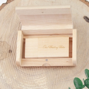 Wedding USB Box | Personalised Wooden USB & Flip Box 3.0 8Gb/16Gb/32Gb Wedding Gift, USB Box, Anniversary Gift, Valentines Day Gift for Her
