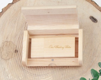 Wedding USB Box | Personalised Wooden USB & Flip Box 3.0 8Gb/16Gb/32Gb Wedding Gift, USB Box, Anniversary Gift, Valentines Day Gift for Her