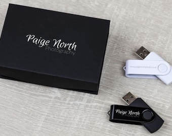 Wedding USB Box | Personalised Twister USB & Flip Box (USB3.0) 8Gb/16Gb/32Gb Wedding Gift, USB Gift Box, Anniversary Gift, Custom usb box