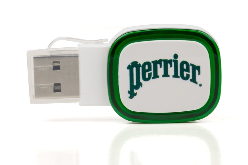White Light Up Personalized USB