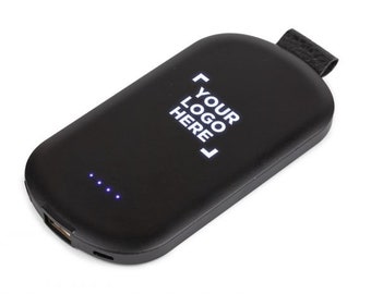 Personalised Power Bank | Light-Up LED Portable Phone Charger Black 2500mAh Power Bank iPhone, Portable Charger, Custom Phone Charger