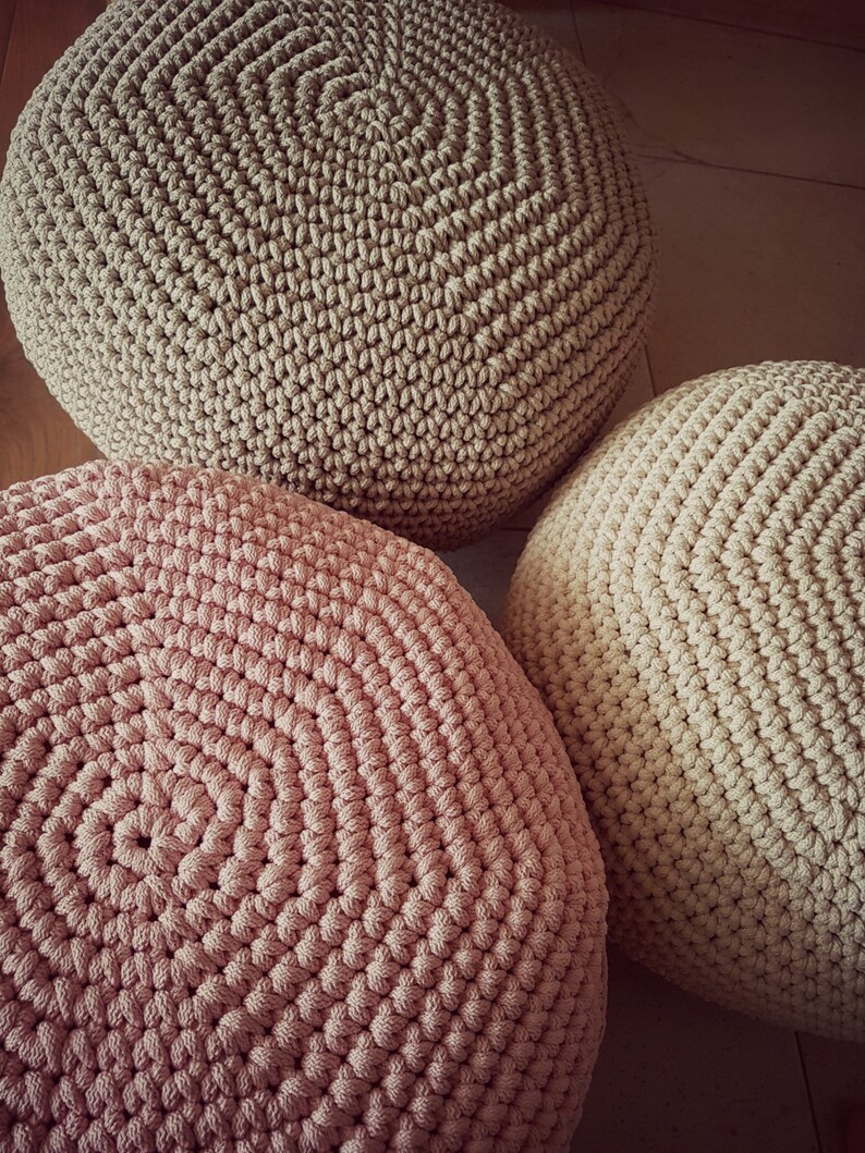 Crochet Footstool Pouf Kids Furniture Bean Bag Chairs Crochet Floor