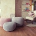 Gray, pale pink hand crochet poufs - Ottomans - Floor Cushion- Floor Pillow-Crochet Pouf-Bean Bag Chair -bench.  Available greeting card 