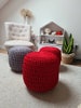 Grass green crichet pouf, made by hands from soft gentle yarn. Forest themed room. woodland. Bean bag chair, foot stool ottoman, green day 
