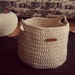 Very nice creamy beige rope bag / bathroom / storage and organization / baskets / home and living/ Rope bag /vintage bag / rope handbag / 