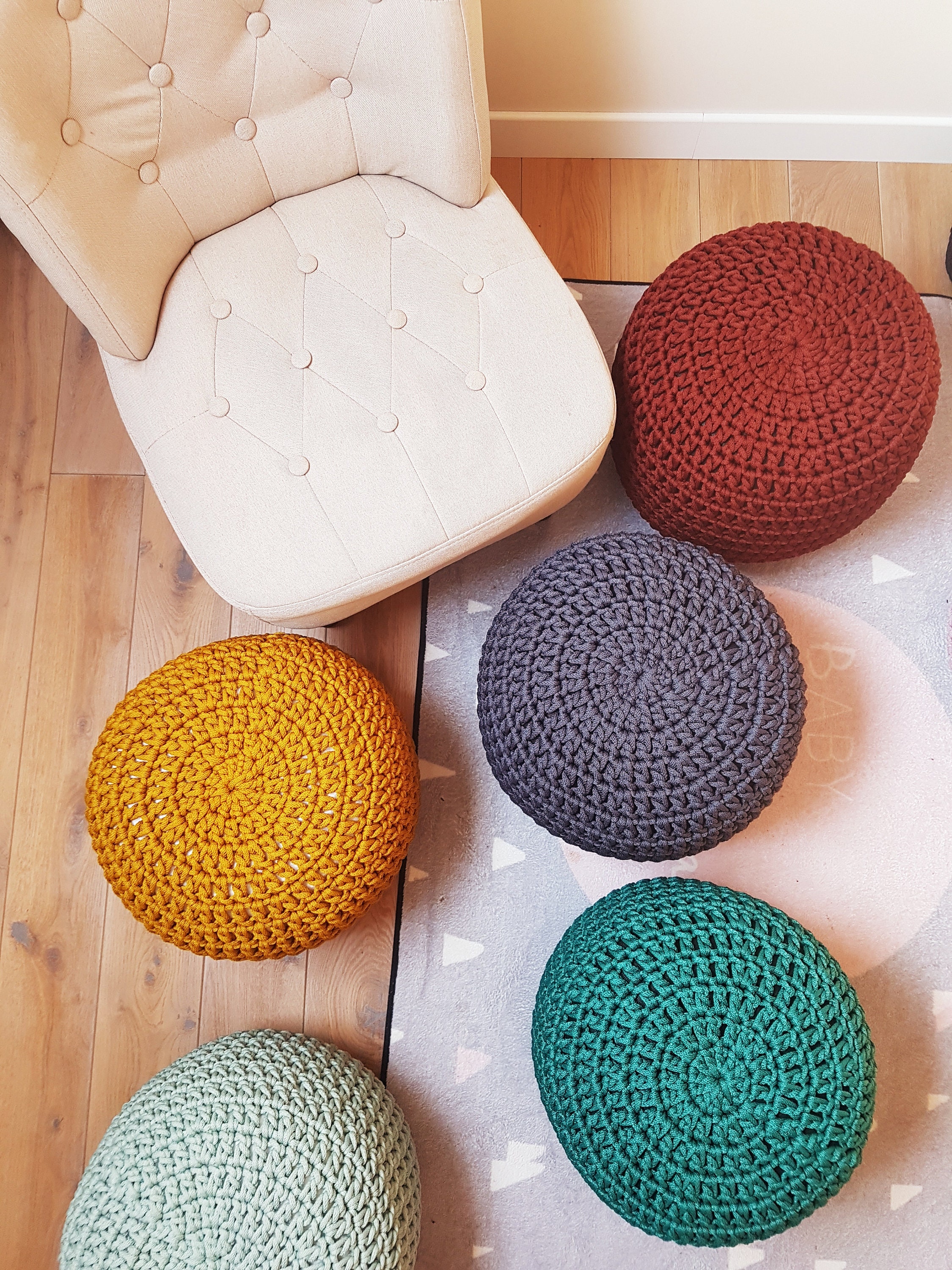 Pale Pink Pouf Ottoman Pouf Cover Pouffe Pouf Chair Etsy