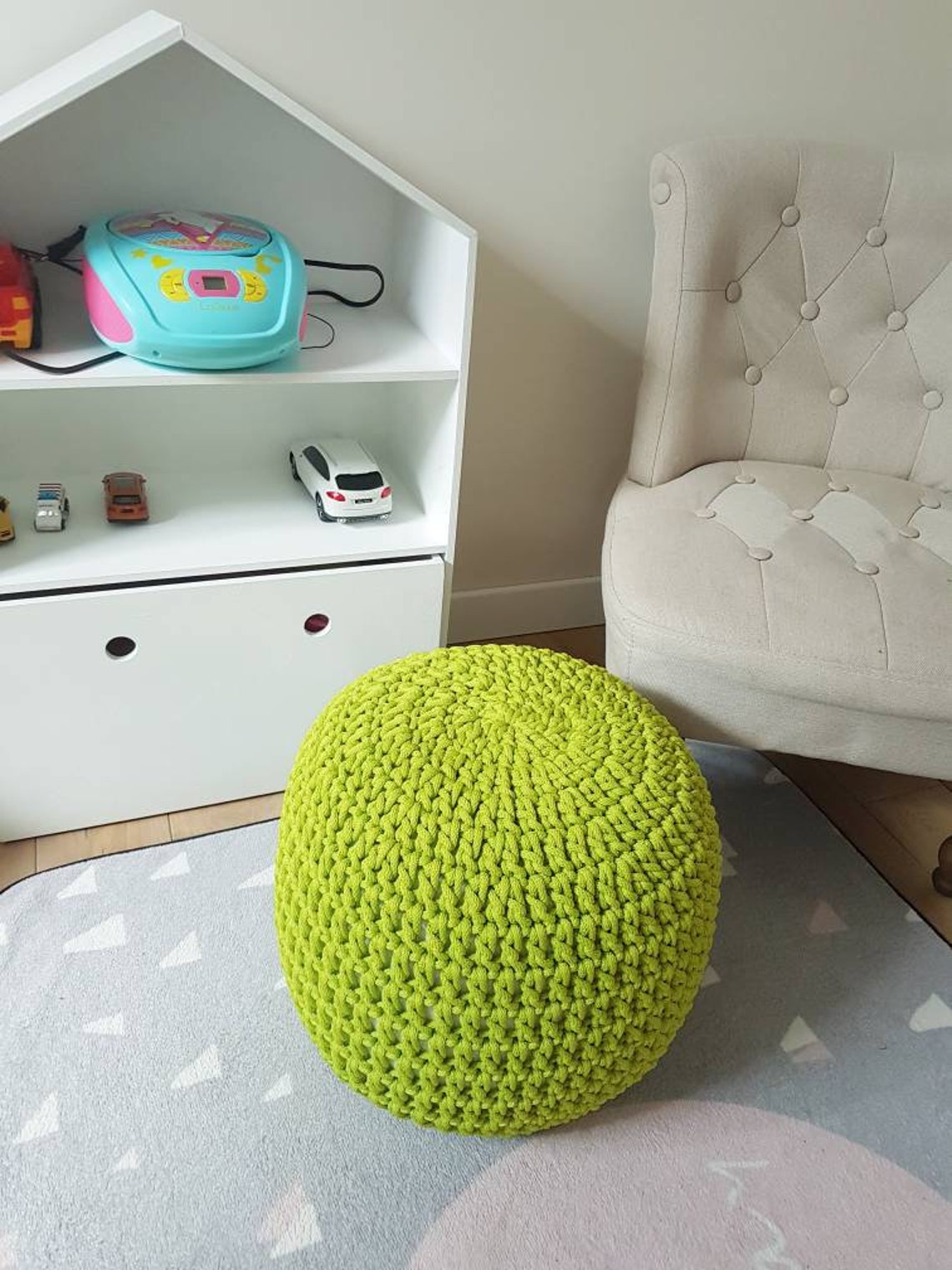 Spring green Pouf pouf ottoman Stuffed pouf pouffe pouf Etsy