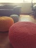 Large Coral Pouf, medium Yellow and kids size Mint poufs Ottomans - Floor Cushion- Floor Pillow-Crochet Pouf-Bean Bag Chair 