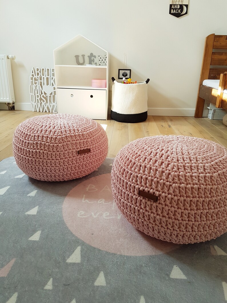 Pale pink Pouf 16'' Furniture Kids Furniture Bean Etsy