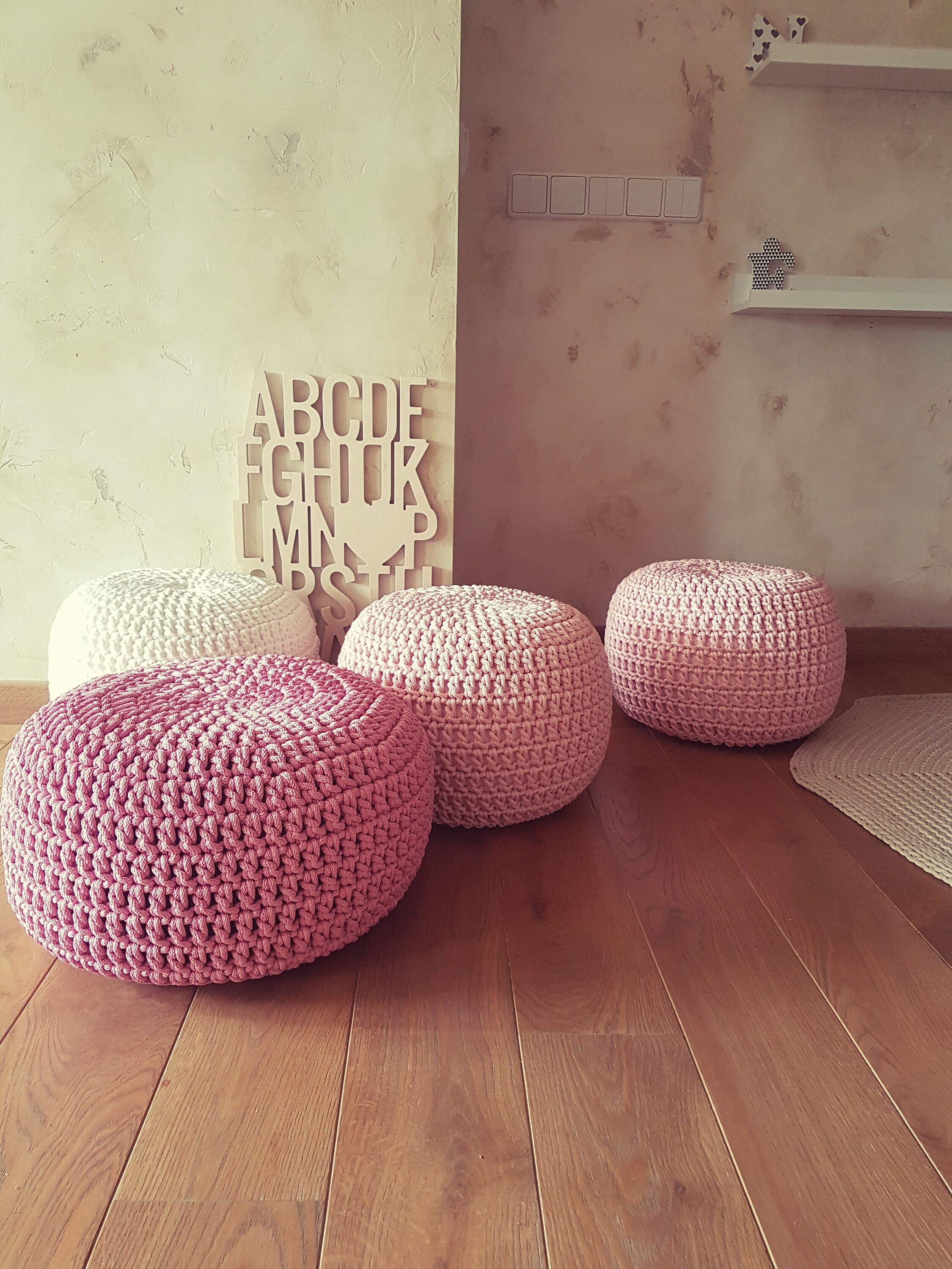 Pale Pink Pouf Ottoman Pouf Cover Pouffe Pouf Chair Etsy