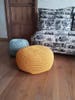 Yellow Pouf Stuffed - Footstool Pouf - Bean Bag Chairs- Crochet Floor Cushions - Kids Furniture - Ottoman 