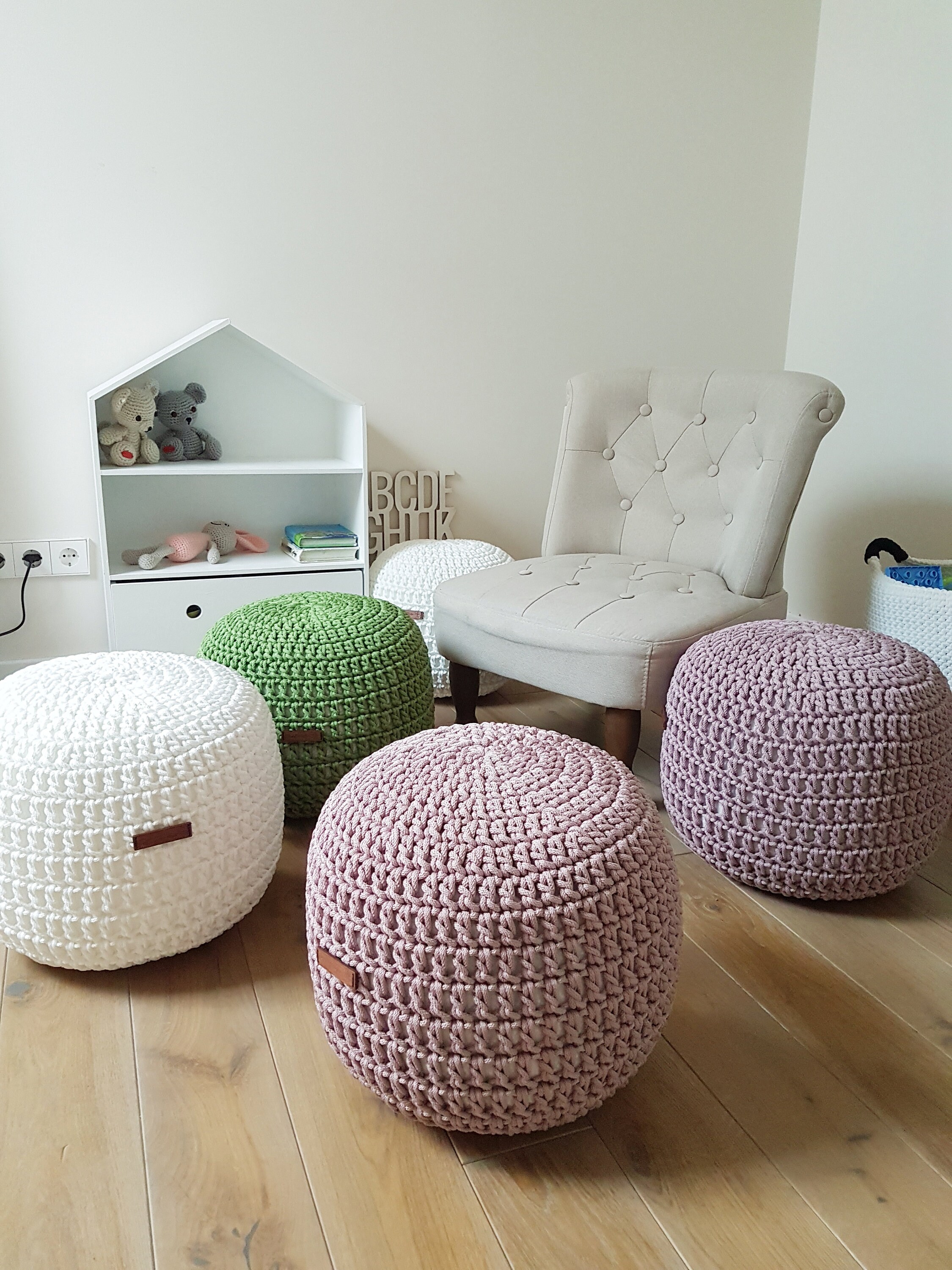 Pale Pink Pouf Ottoman Pouf Cover Pouffe Pouf Chair Etsy