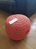 Coral Hand Crochet Pouf Ottoman STUFFED- Footstool Pouf - Bean Bag Chairs - Crochet Floor Cushions -Footstool-Nursery Decor 