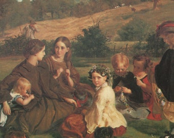 Vintage art postcard: Summertime, Gloucestershire, artist James Archer, publisher Medici c 1980s, 149 x 105 mm