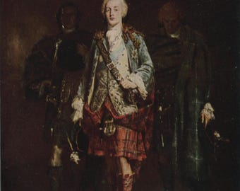 Postal antigua: retrato del Príncipe Carlos Eduardo Estuardo, artista John Pettie, editorial Medici, c. 1930, 105 x 150 mm