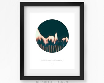A Great Flame Follows a Little Spark, Dante, Literary Art, Quote Print, Literary Quote, Typography, Inspirational Quote, Minimalist Art