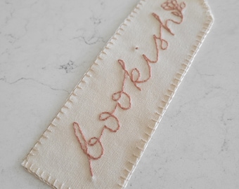 Bookish embroidered bookmark