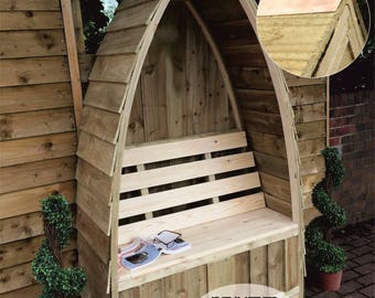 Boat/Gothic Arch Shape Garden Seat/Arbour - Delivered Fully Assembled
