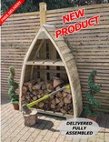 New!!! Gothic Arched/Boat - Shaped Log Store. DELIVERED FULLY ASSEMBLED